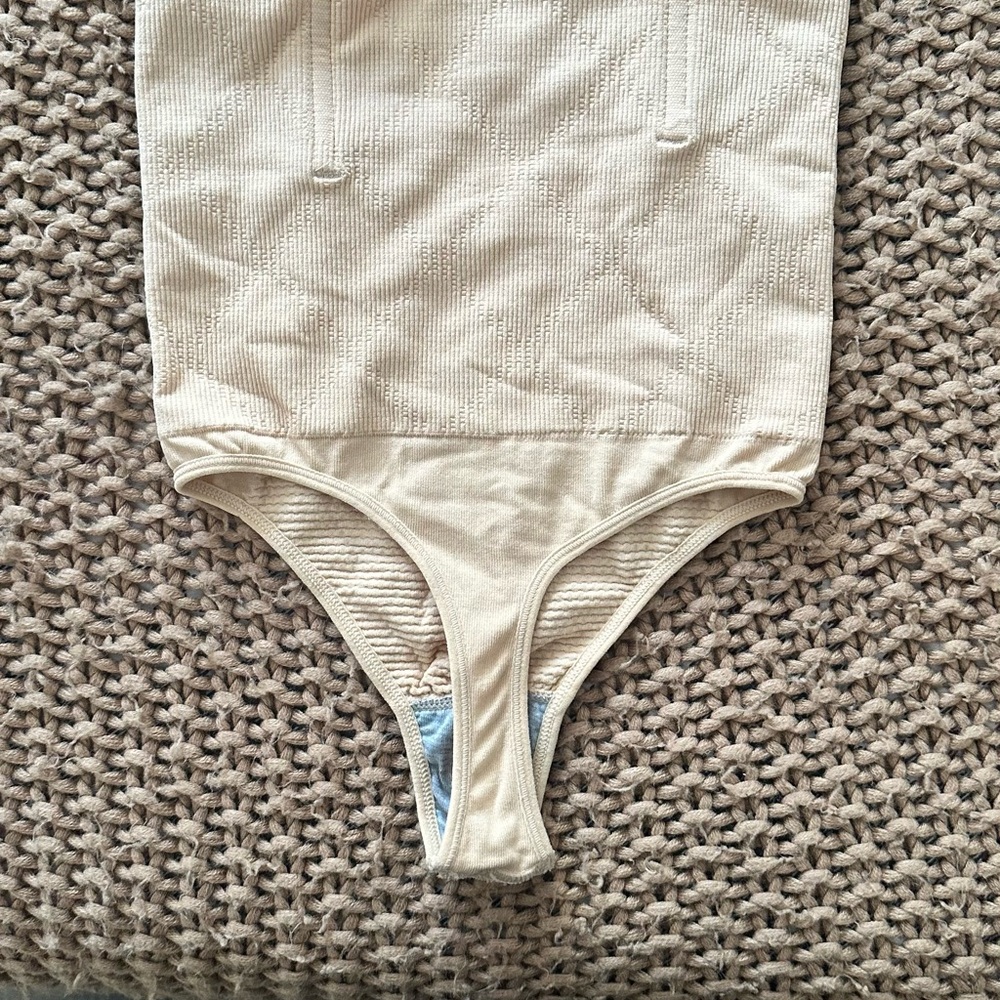Cream Shapewear Thong Style Panty